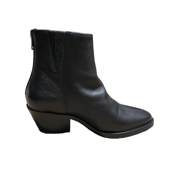 AllSaints Womens Sloan Black Leather Buckle Zip Boot Size EU 36 NIB - Picture 2 of 11